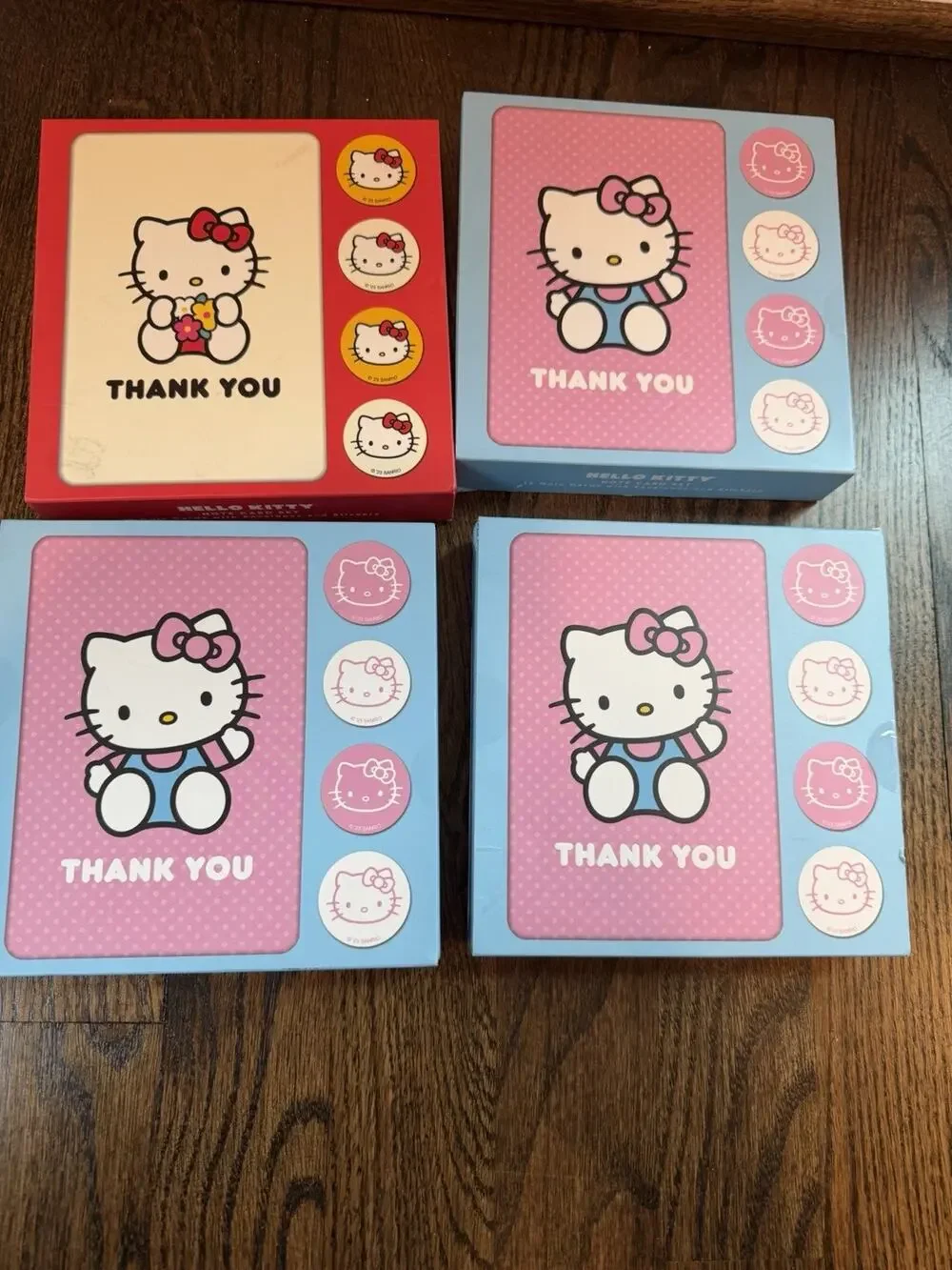Hello Kitty 4 Boxes Thank You Cards 50 Total NEW NIB NWT